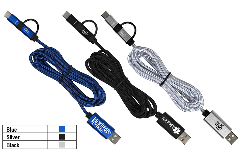 5-in-1 Braided 6 Ft. Long Cell Phone Charging Cable 5-in-1 Braided 6 Ft. Long Cell Phone Charging Cable